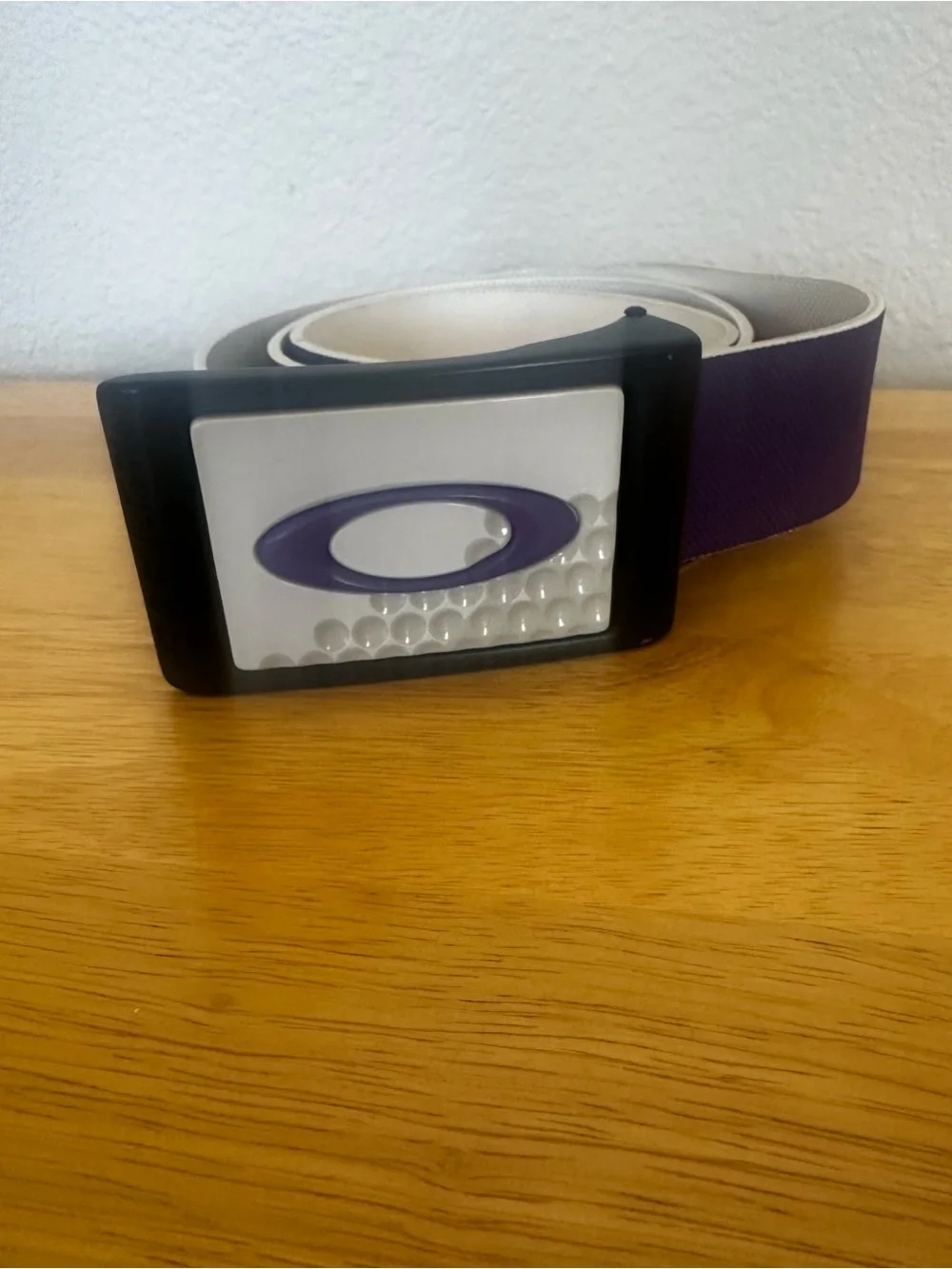 Oakley Belt Buckle with Purple Belt.